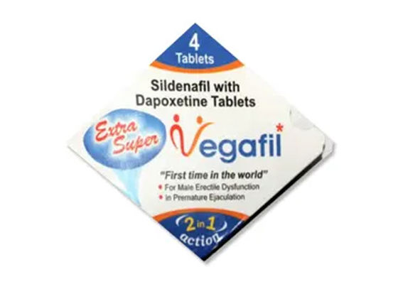 Original Extra Super Vegafil ED+PE Slidenafil Dapoxetine Double Effect Male Sexual Enhancement Pills 4'S