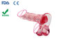 Realistic Jelly Red TPR Penis Dildo Sex Toy With Powerful Suction Cup Base 8.26"