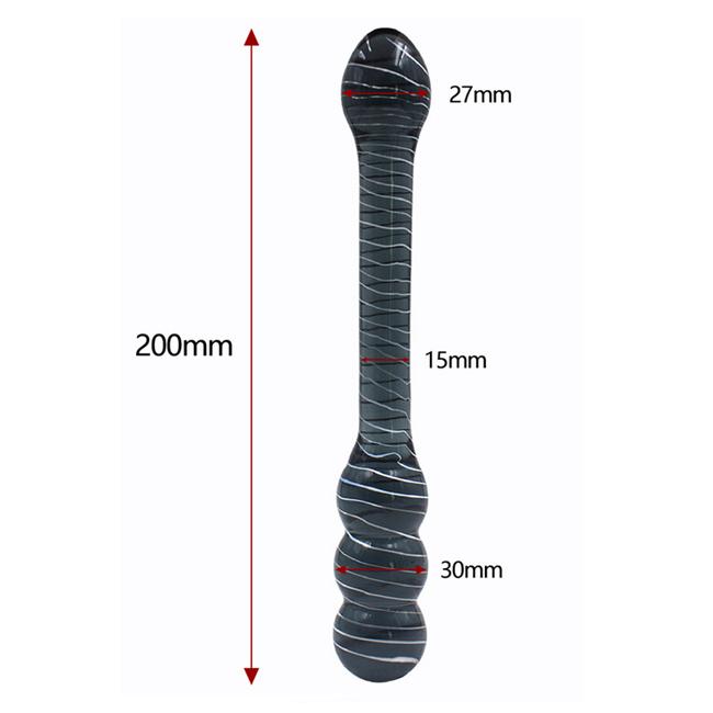 Vibrador realístico do sexo anal de cristal da estimulação do G-ponto de 2 cabeças para mulheres