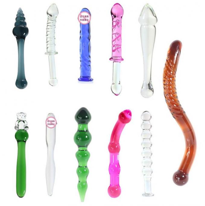 Vibrador realístico do sexo anal de cristal da estimulação do G-ponto de 2 cabeças para mulheres